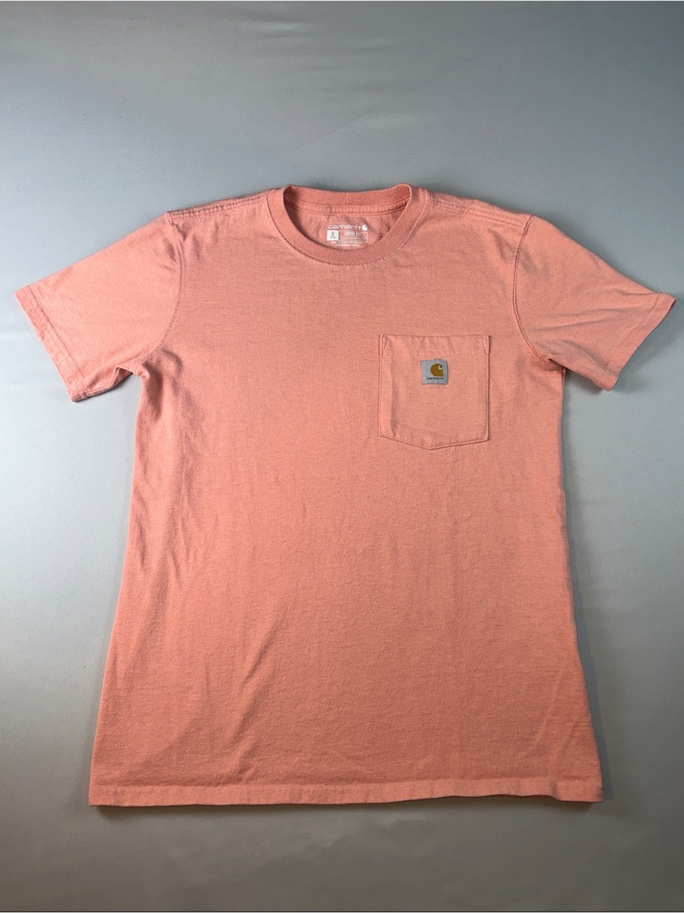 Women’s Carhartt Shirt Loose Fit Coral Pocket Crew Tee